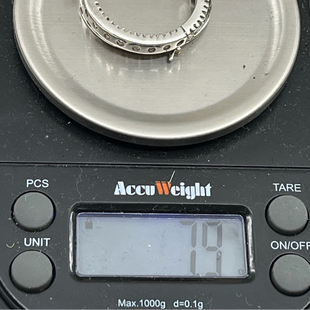 Vintage Ross-Simons Sterling Silver Hoop Earrings with CZ – Snapbar In & Out - Picture 16 of 17